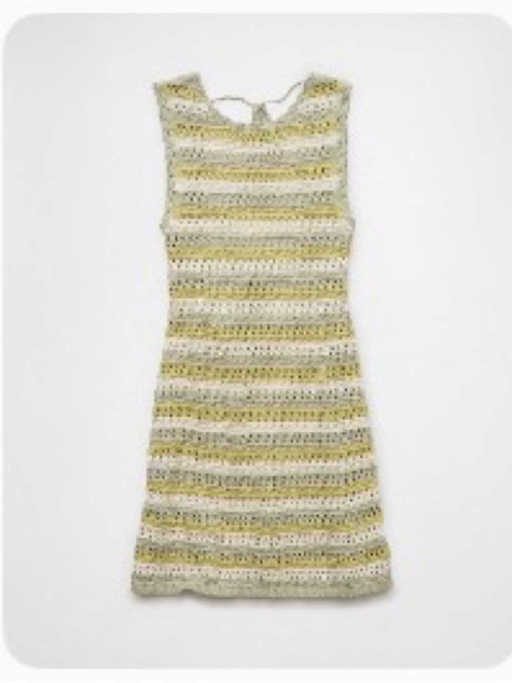 American Eagle Outfitters Crocheted Striped Swim Coverup in Green and Cream